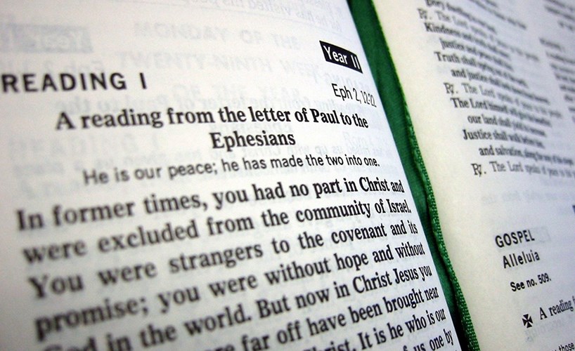 A page from an open Bible